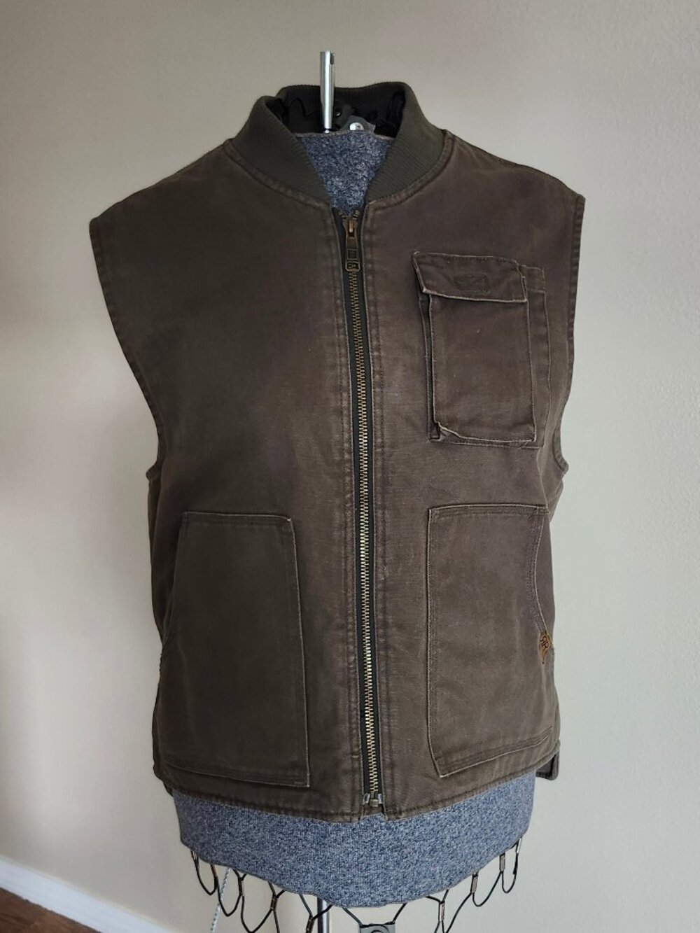 Real Ranch Wear. Men's Dura Canvas Vest, Field Khaki. M